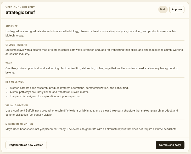 Groundwork, campaign brief view